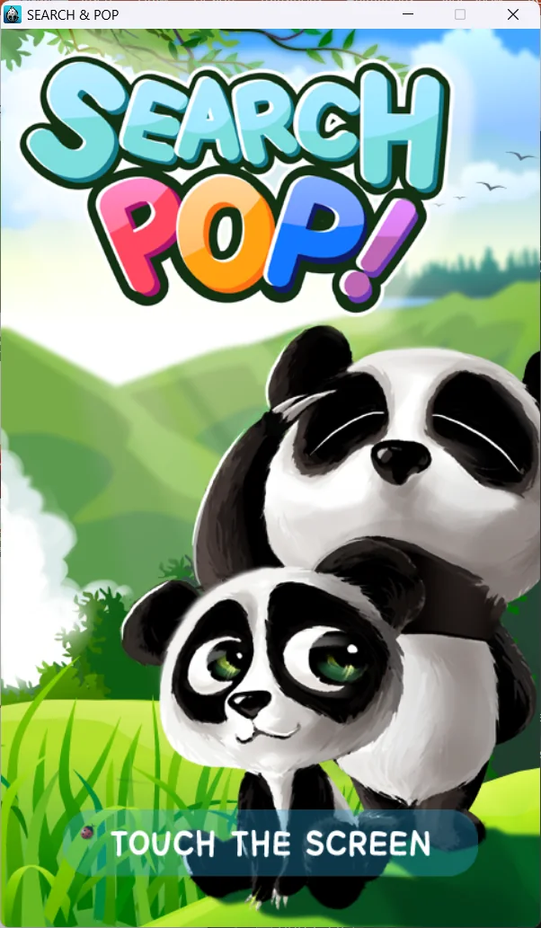 Search & Pop 타이틀 화면